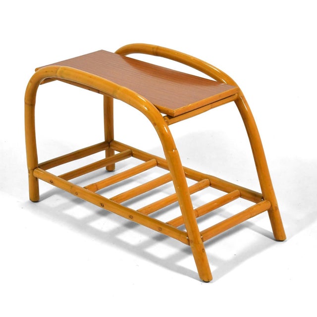 Ficks Reed Ficks Reed Rattan "Angles" Side Table For Sale - Image 4 of 8