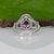 1.6Ct Purple Sapphire Ring With Natural Diamond Halo: Solid 14k Gold, Size 6.75 For Sale - Image 9 of 11