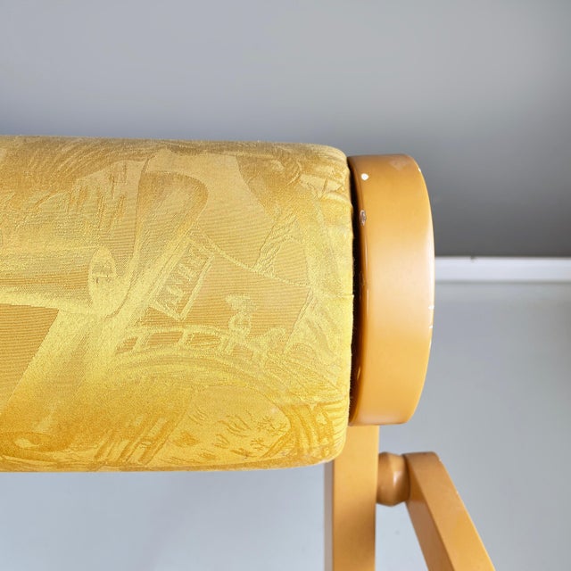Italian Modern Yellow Fabric and Wooden Chair from Bros/S, 1980s For Sale - Image 6 of 18