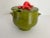 Stunning large 1970s coastal soup tureen with original ladle by California Pottery in a saturated avocado to olive green...