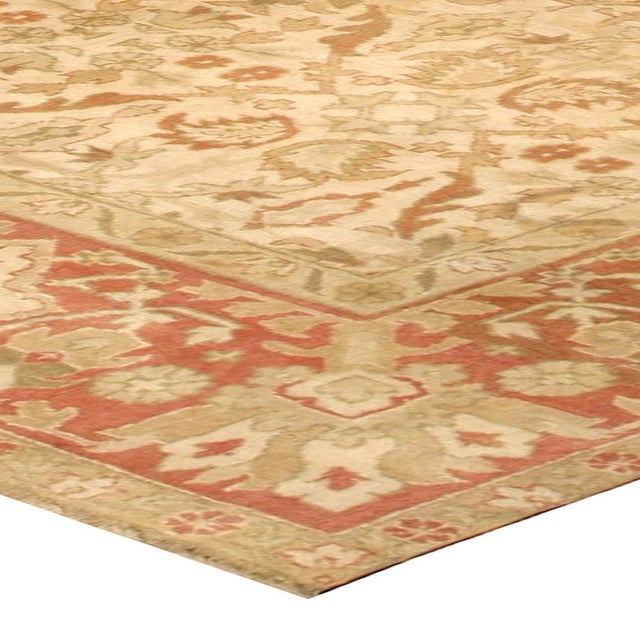 Antique Indian Amritsar Handmade Wool Rug For Sale - Image 4 of 4