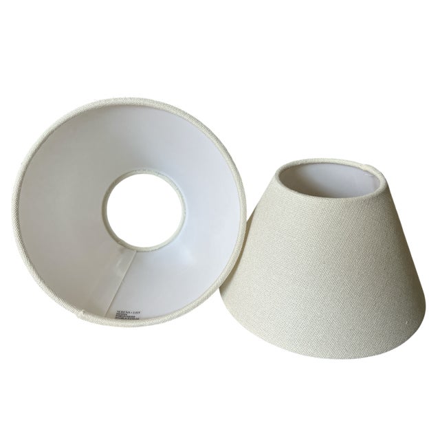 Contemporary Serena and Lily Rechargeable Table Lamp Shade Cover in Linen - A Pair For Sale - Image 3 of 4