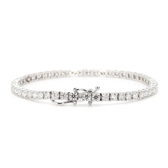 Metal Diamond Tennis Bracelet For Sale - Image 7 of 11