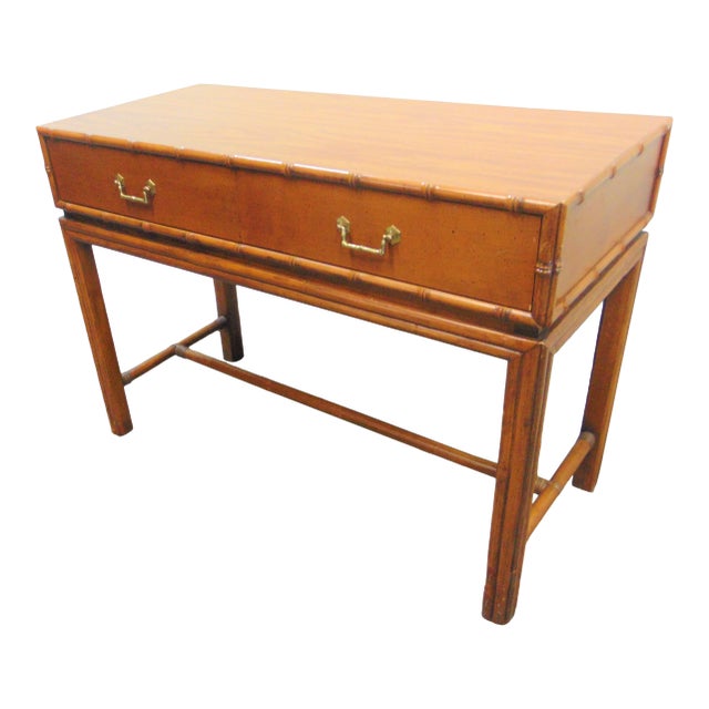 Ficks Reed Faux Bamboo Console Table For Sale