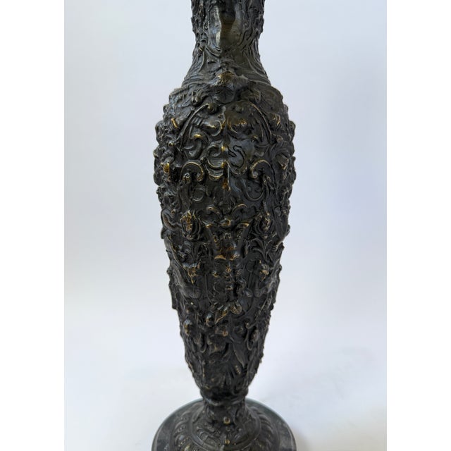 Onyx Renaissance Revival Bronze Ewer With Bacchanalian Relief For Sale - Image 8 of 9