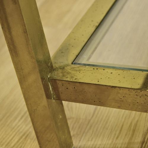 1970s Vintage Glass and Brass Coffee Table, 1970s For Sale - Image 5 of 9