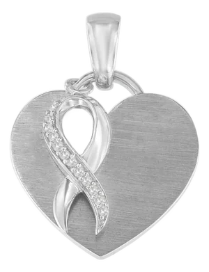 .925 Sterling Silver 1/10 cttw Diamond Heart Pendant Necklace (H-I, I1-I2)