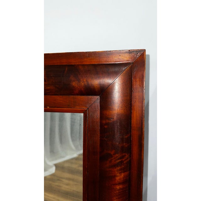 19th Century Antique Ogee Flame Mahogany Framed Mirror For Sale - Image 10 of 12