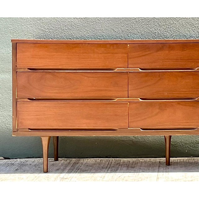 Vintage MCM Danish Teak Nine-Drawer Dresser For Sale In West Palm - Image 6 of 13