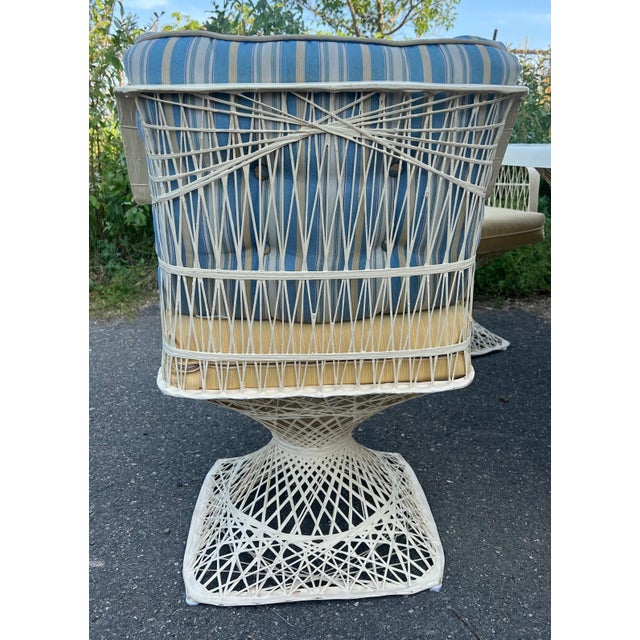 Spun Fiberglass 5 Pieces Round Dining Table 4 Chair Russel Woodard Outdoor Set For Sale - Image 14 of 14