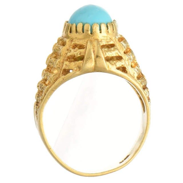 18KY Dyed Quartz Ring, size 6.5 For Sale - Image 4 of 5