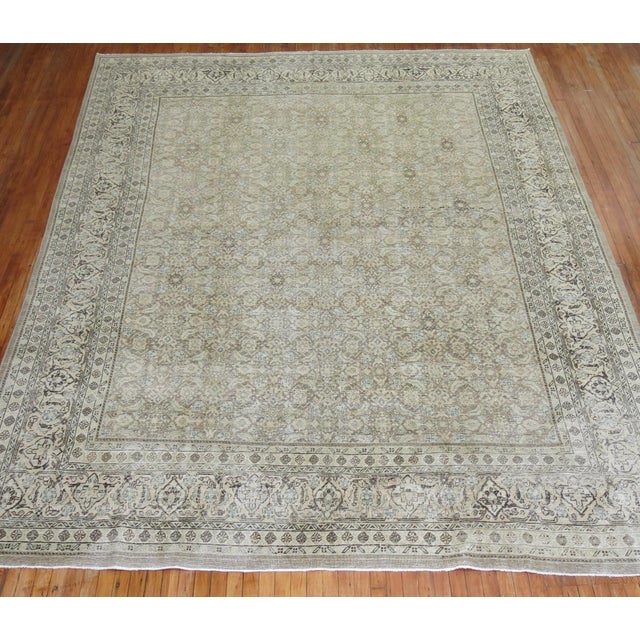 Persian Antique Zabihi Collection Persian Tabriz Room Rug - 9'11" x 12'9" For Sale - Image 3 of 12