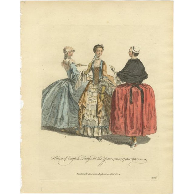 Jefferys, Three English Ladies of 1735, 1745 and 1755, 1757, Engraving For Sale - Image 3 of 9