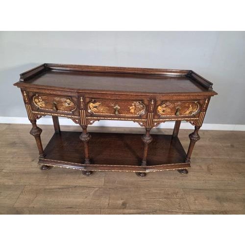 Antique Oak Console or Serving Table For Sale - Image 3 of 10