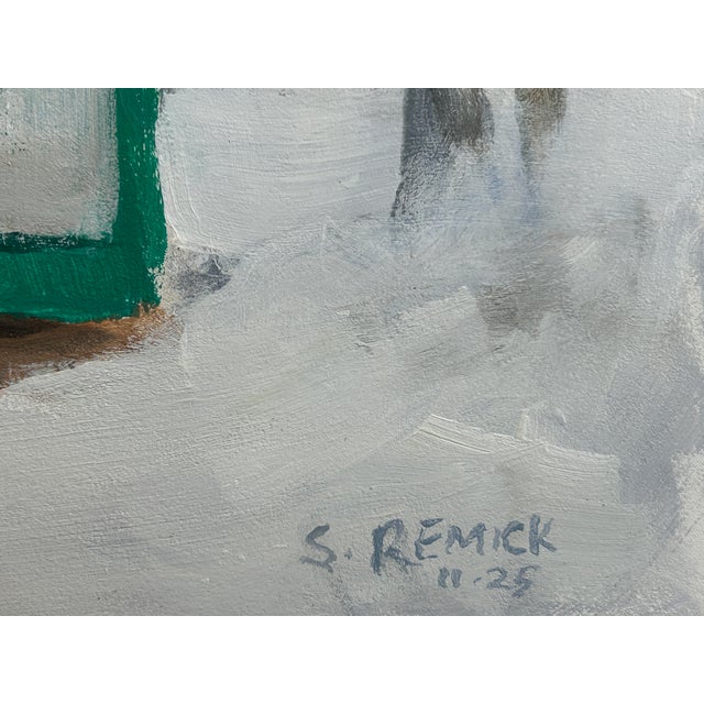 Contemporary Contemporary Framed Winter Landscape Painting, Greenery, by Stephen Remick For Sale - Image 3 of 9