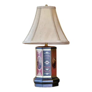 Vintage Octagonal Chinoiserie Tea Caddy Canister Lamp