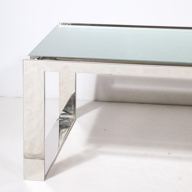 Lorin Marsh Modernist Nickel and Lucite Glacial Cocktail Table by Lorin Marsh For Sale - Image 4 of 12