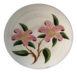 1950s Midcentury Stangl Pottery Pink Floral Round Serving Platter