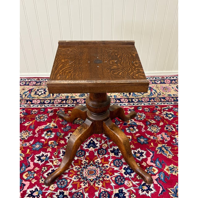 Antique English Country Oval Dining Table Farmhouse Pedestal Oak 1920s-30s For Sale - Image 15 of 18
