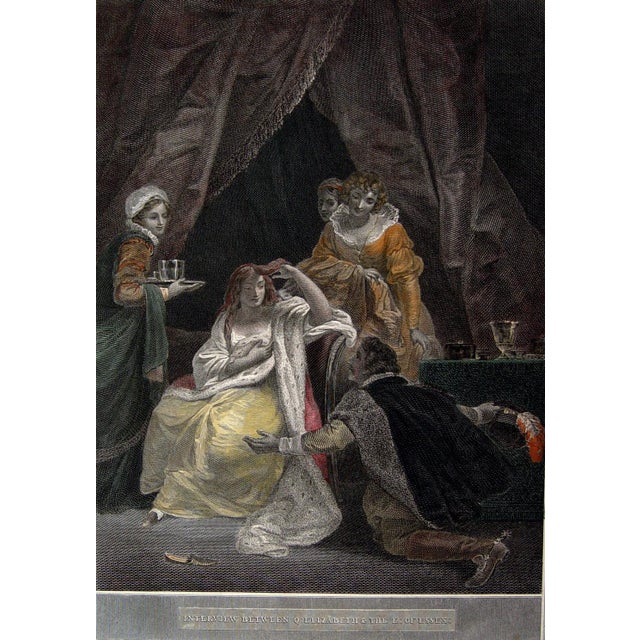 English 1796 Queen Elizabeth Colored Engravings - A Pair For Sale - Image 3 of 5