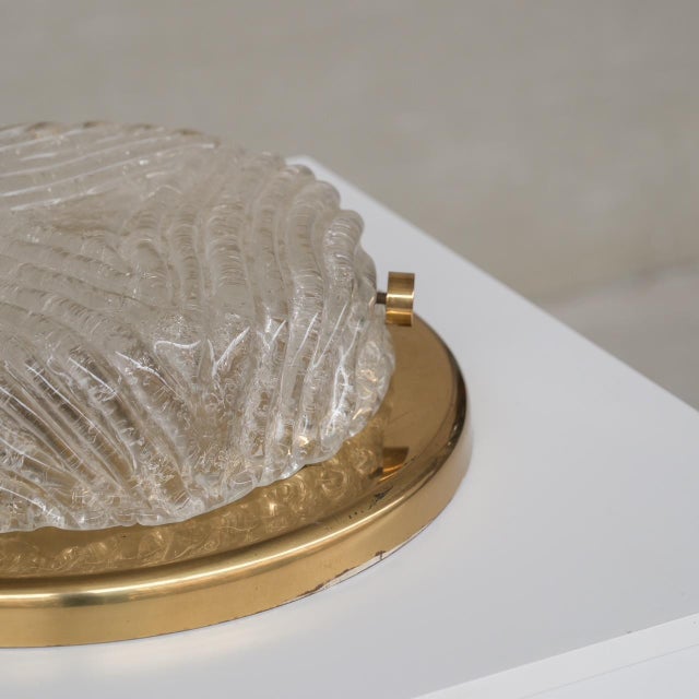 Mid-Century Modern Mid-Century German Frosted Glass and Brass Wall Light, 1970s For Sale - Image 3 of 5