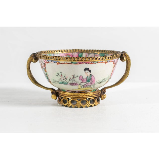 Chinese Antique 19th Century Chinese Porcelain Cup - Gilt Bronze Mount For Sale - Image 3 of 7