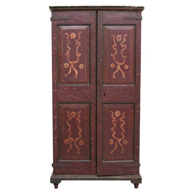 Polychrome wardrobe. By unknown artisan from Spain, circa 1930. In original condition, with minor wear consistent with age...