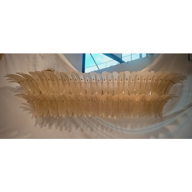 Gold Mid-Century Murano Glass and Brass Chandelier, 2000s For Sale - Image 8 of 9