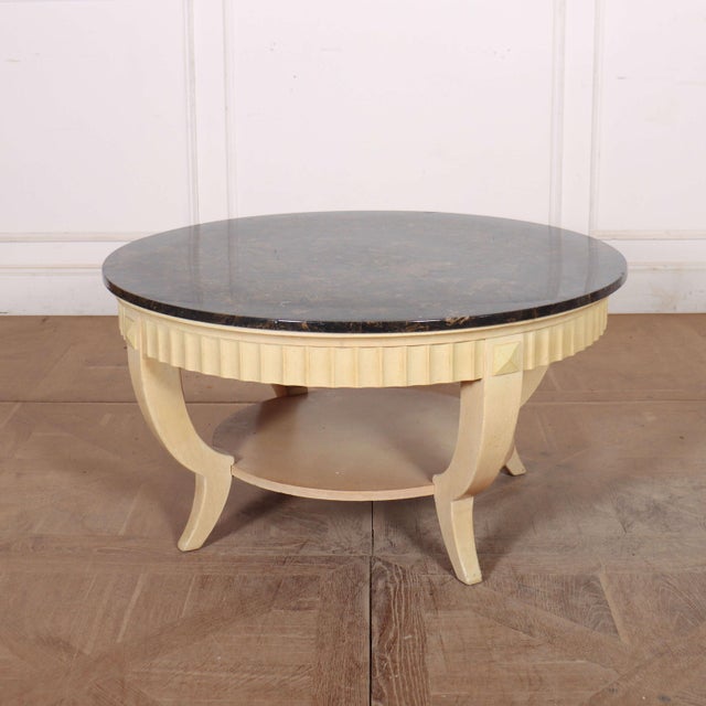 Wood Italian Marble Top Coffee Table, 1950s For Sale - Image 7 of 7