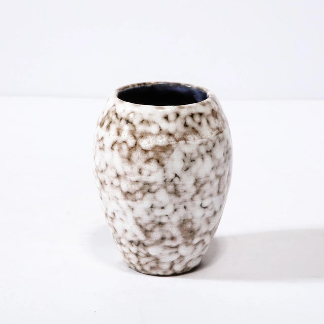 Mid-Century Modern Mid-Century Modernist White and Earth Toned Ceramic Vase For Sale - Image 3 of 12