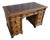 Antique English Oak Leather Top Pedestal Desk With Acanthus Leaf Carvings For Sale