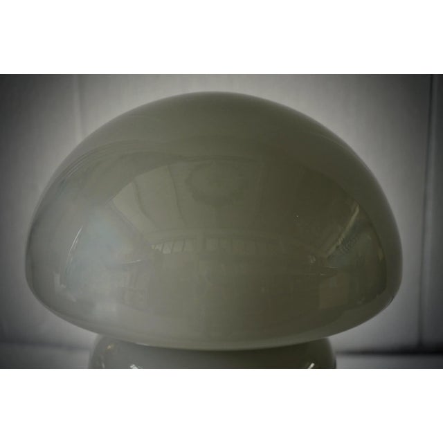 Blown Gray Glass and Brass Murano Table Lamp in style of Vistosi, 1970s For Sale - Image 6 of 10