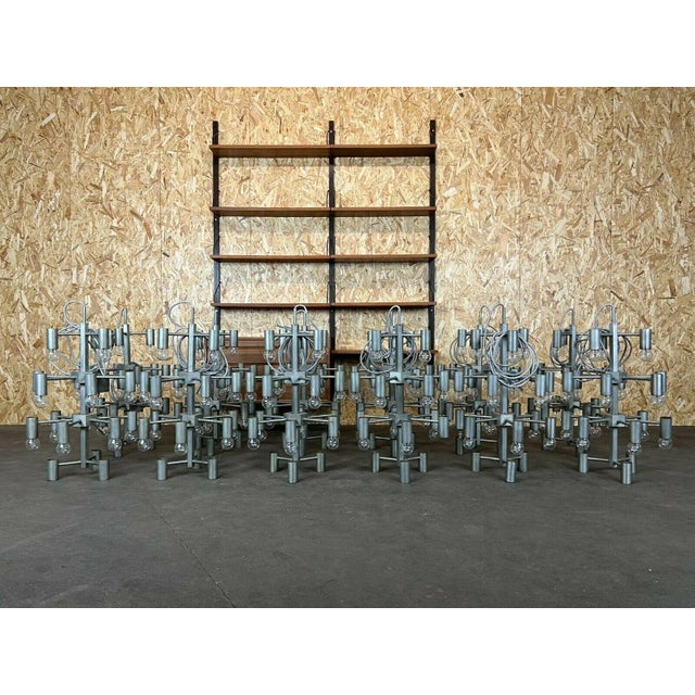 Xl 60s 70s chandelier chandelier pendant lamp chrome & metal design 60s 70s object: chandelier manufacturer: oehlmann...