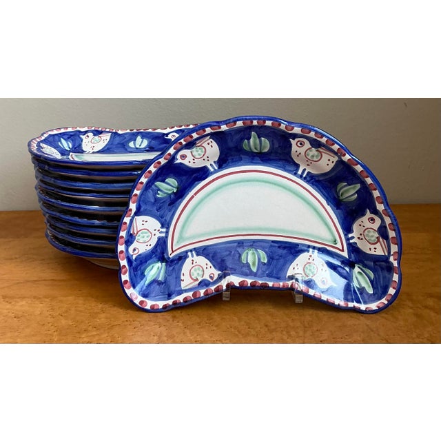 Vintage Italian Solimine Glazed Ceramic Salad Plate - Set of 10 For Sale - Image 9 of 12