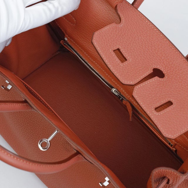 Contemporary Hermès Birkin 25 Rose Tea Togo Palladium Hardware 2014 For Sale - Image 3 of 8