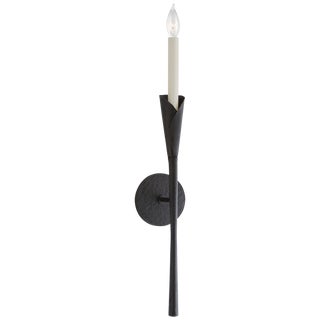 Chapman & Myers for Visual Comfort Signature Aiden Tail Sconce in Aged Iron For Sale