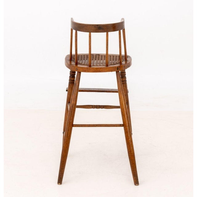 Victorian Cane-Paneled Oak Children's Chair For Sale - Image 10 of 10