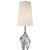 Modern Kelly Wearstler by Visual Comfort Signature Halcyon Accent Cordless Table Lamp in Crystal with Linen Shade For Sale - Image 3 of 3