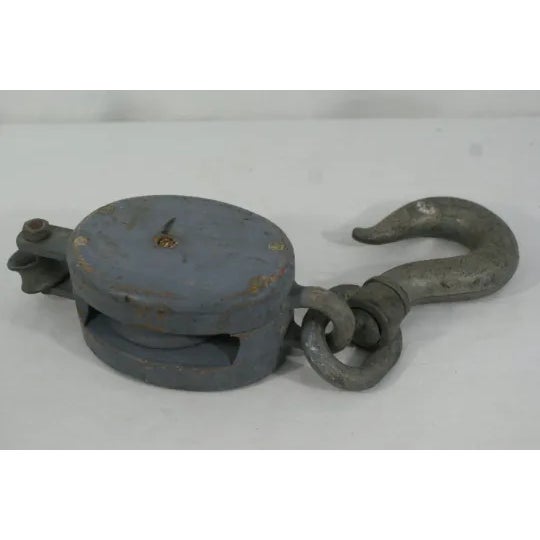 1980s Vintage Grey Monochromatic Industrial Pulley For Sale - Image 5 of 5