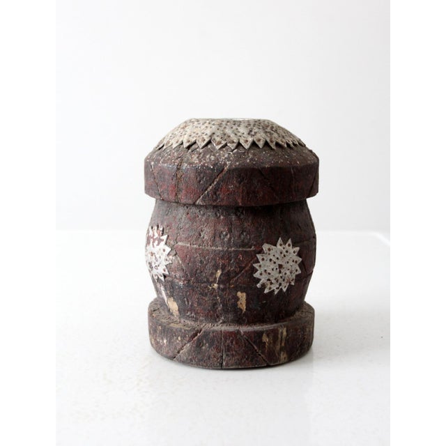 Farmhouse Antique Wooden Grinding Vessel For Sale - Image 3 of 12