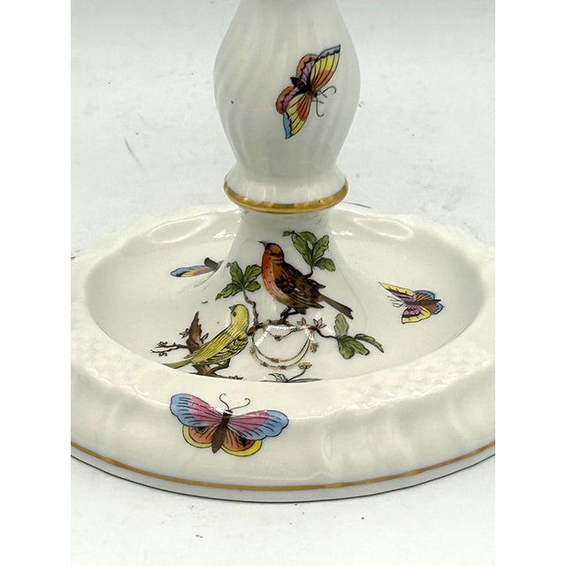 Vintage Herend Rothschild Bird Porcelain Two-Arm Candelabrum For Sale - Image 11 of 15