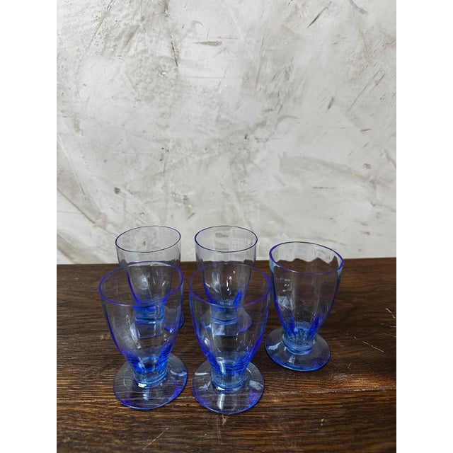 Blue Vintage Glasses, 1930s, Set of 22 For Sale - Image 8 of 11