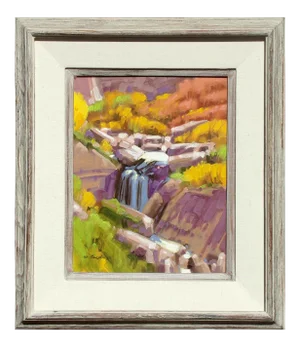 1990s Impressionistic Oil Painting on Board by Kim Mackey, Framed