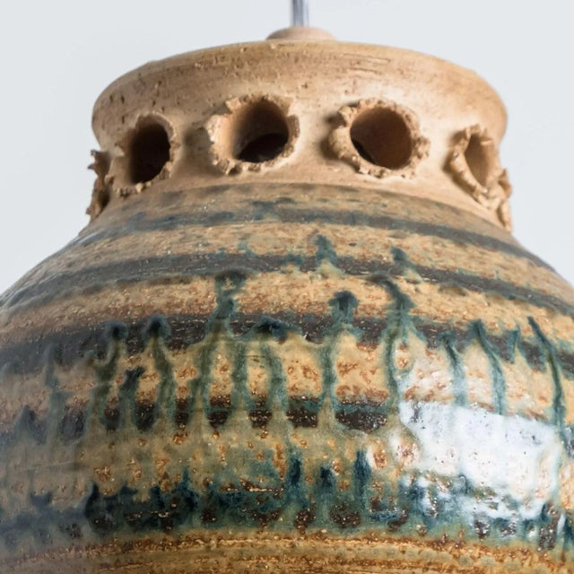 Green Ceramic Pendant Light, Denmark, 1970s For Sale - Image 10 of 12