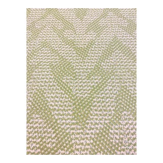 Fermoie Grande 004 Cream Green Seafoam Cotton Linen Abstract Upholstery Fabric For Sale