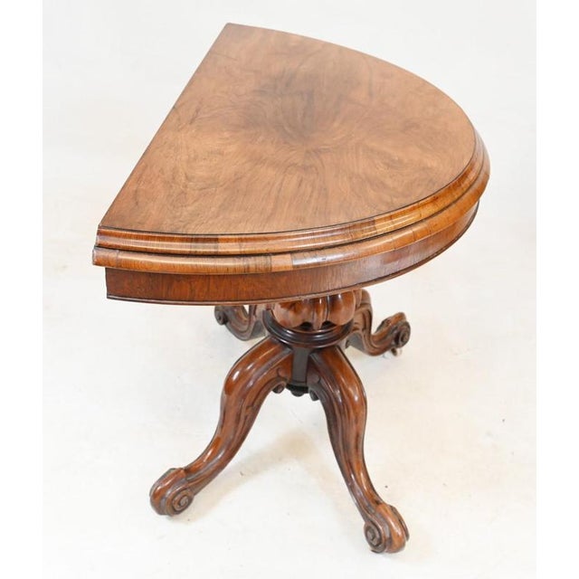 Victorian Walnut Card Table, 1860 For Sale - Image 5 of 7