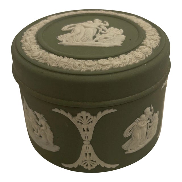 Green Wedgwood Lidded Box For Sale