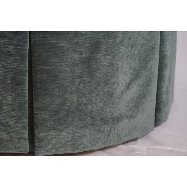 Jonas Ny Upholstery Tufted Ottoman With Pleated Skirt For Sale - Image 10 of 11