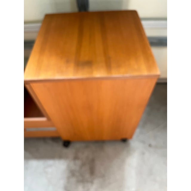 Mid-Century Danish Modern Teak Rolling File Cabinet For Sale - Image 9 of 12