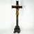 Gothic 19th Century Antique Neo Gothic Carved Wood Corpus Christ Crucifix Altar Piece, Devil Feet For Sale - Image 3 of 9